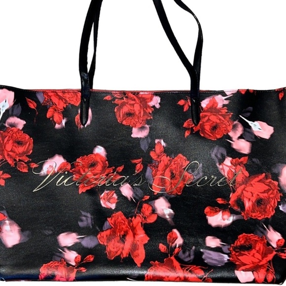 Victoria's Secret Limited Edition 2019 Large Red Floral Rose Tote Bag - Picture 2 of 14